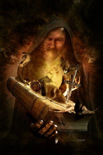 Merlin and the magic book | Fantasy wizard, Dark stories, Fantasy images