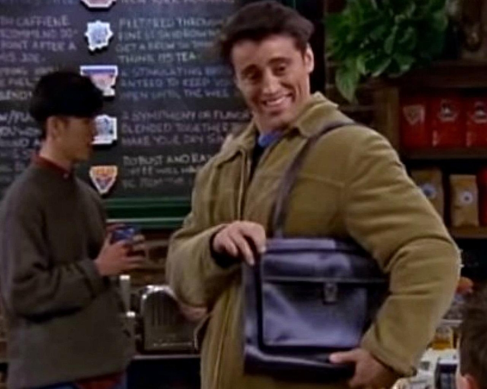 Joey's man bag on Friends is a legit fashion trend now
