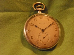 Cyma silver kieszonkowy lata 30 XXw.