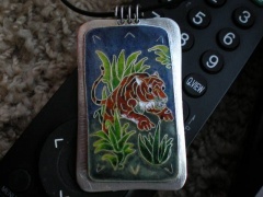Tiger enamel cloisonne.