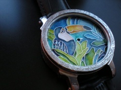 Tukan enamel cloisonne watch dial