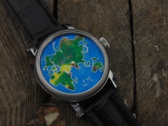 "MapaLK" - tarcza do zegarka z emalii ceramicznej.