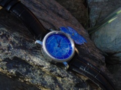 Hand guilloche + enamel cloisonne watch dial.