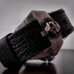 Klamra z czaszką  (mokume gane)